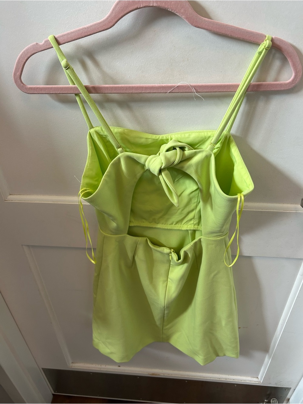 French Connection Lime Green Spaghetti Strap Dress - Picture 2 of 3
